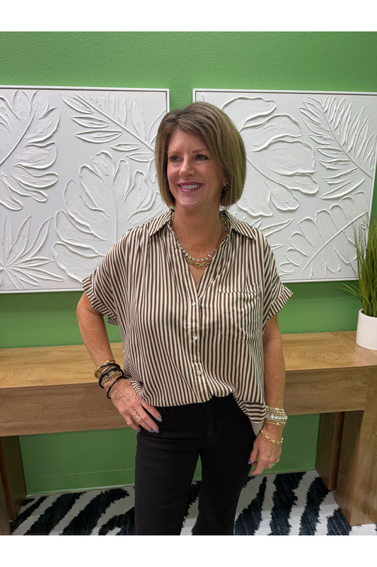 Peyton Striped Collared Blouse