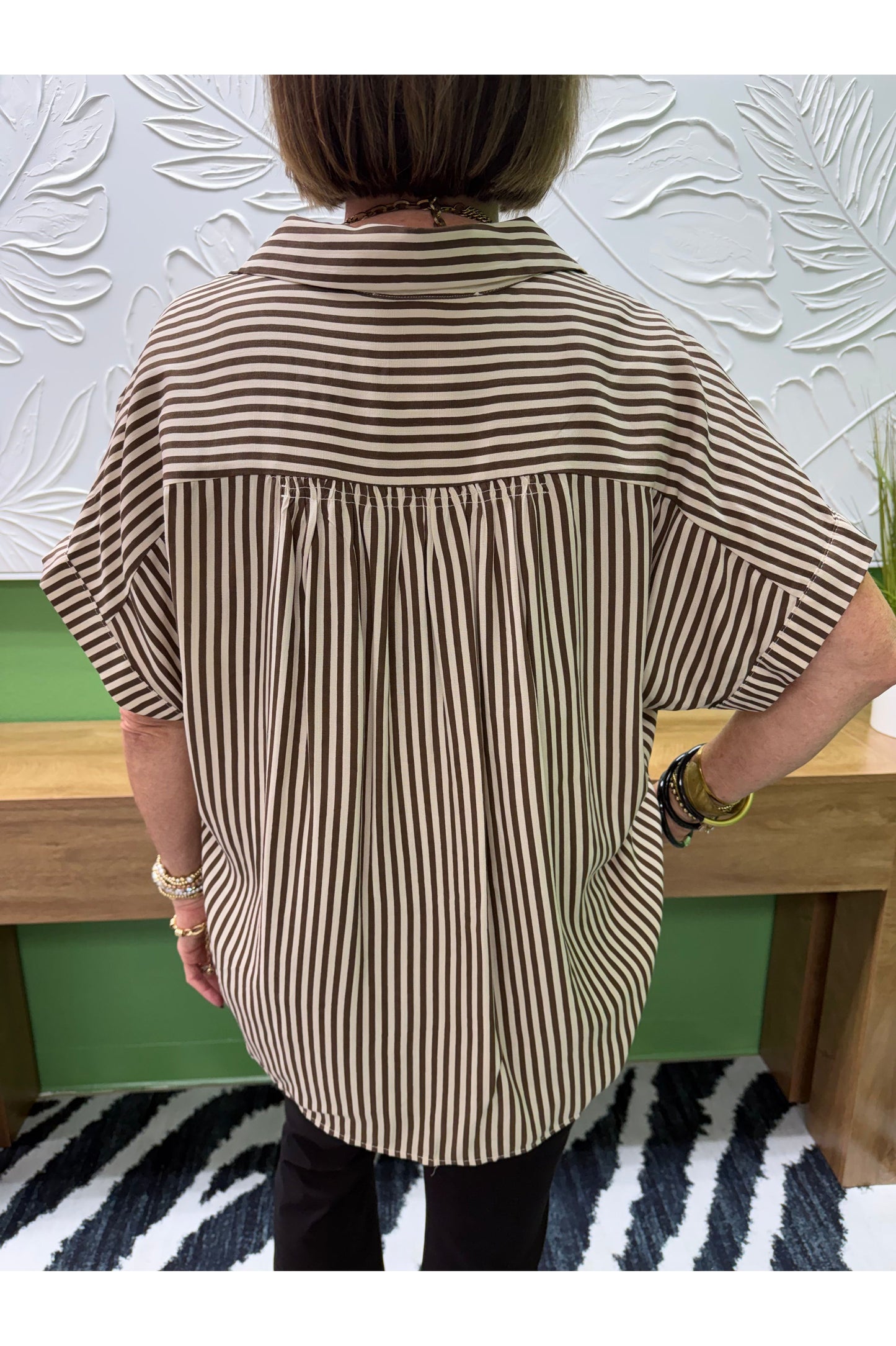Peyton Striped Collared Blouse
