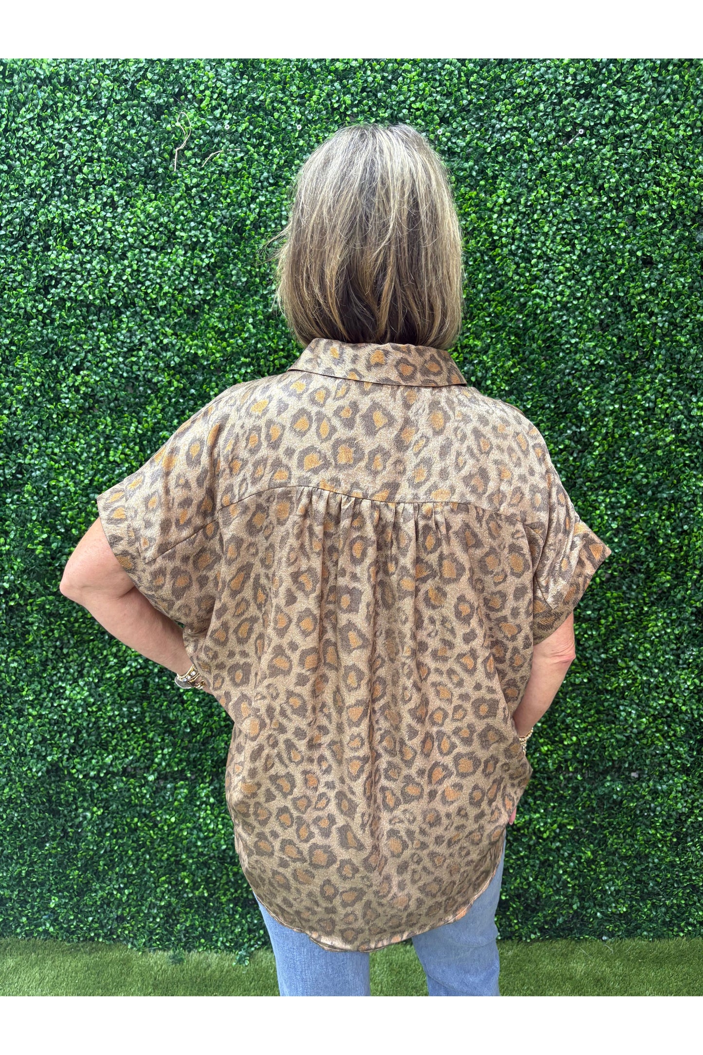 Hannah Metallic Animal Print Blouse