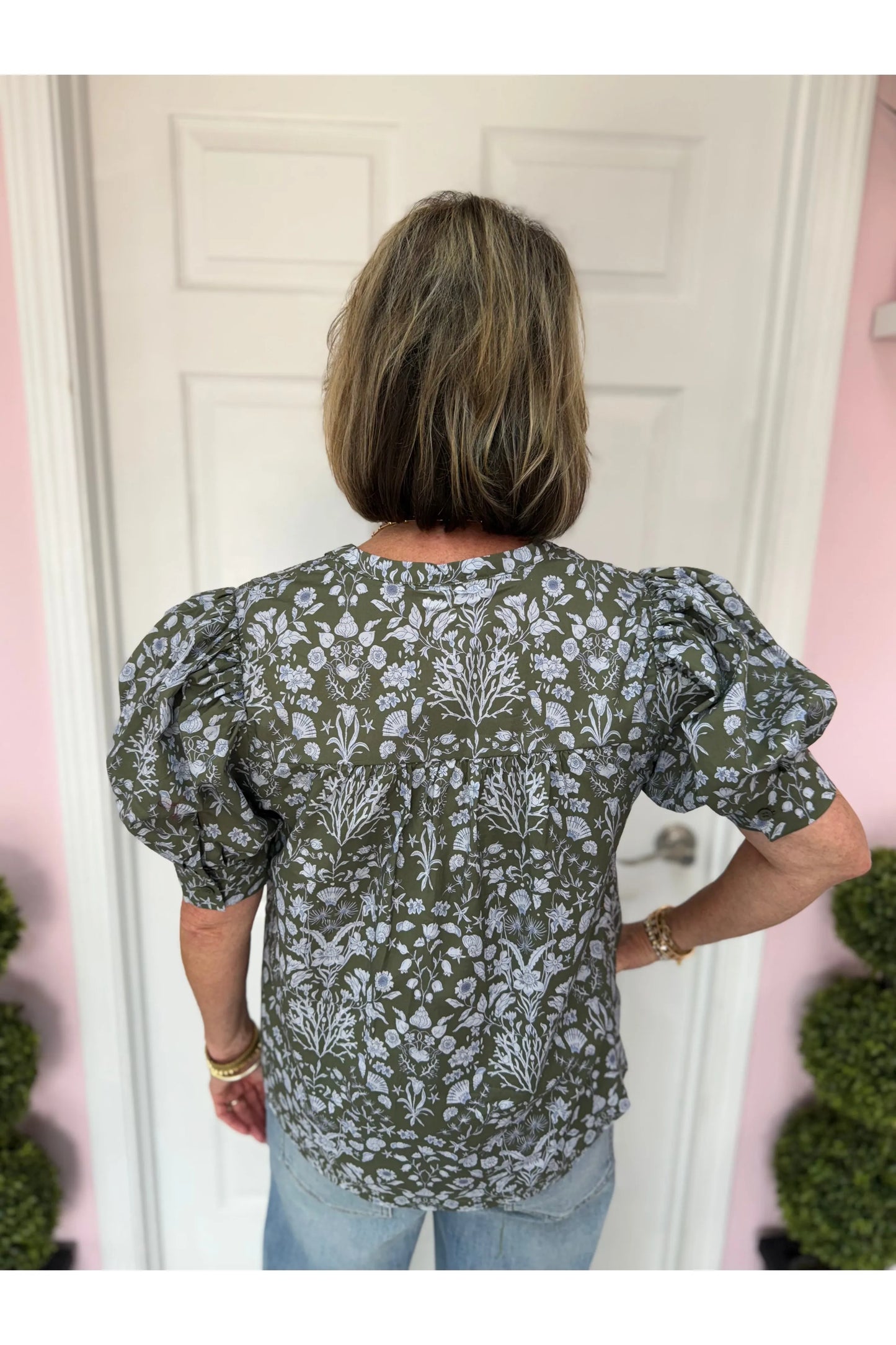Garden Of Flowers Pintuck Top