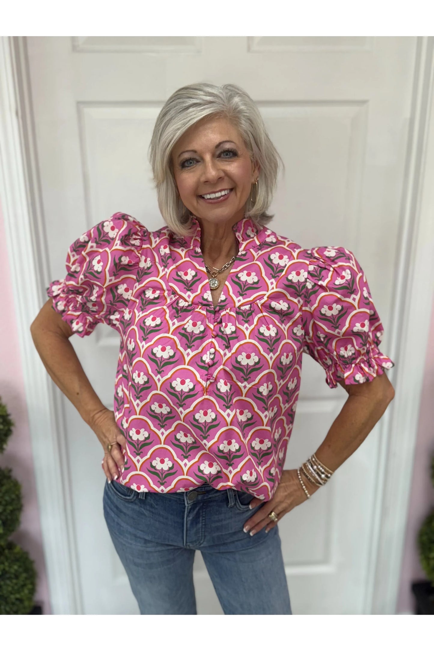 Oopsie Daisy Vneck Blouse