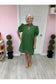 Green Envy  Stitch Mini Dress
