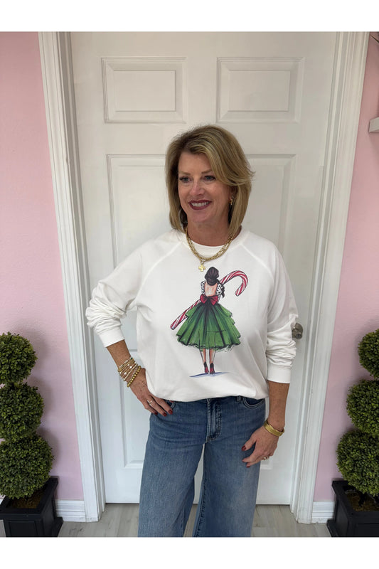 Candy Cane Girl Sweatshirt