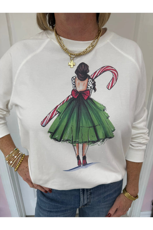 Candy Cane Girl Sweatshirt