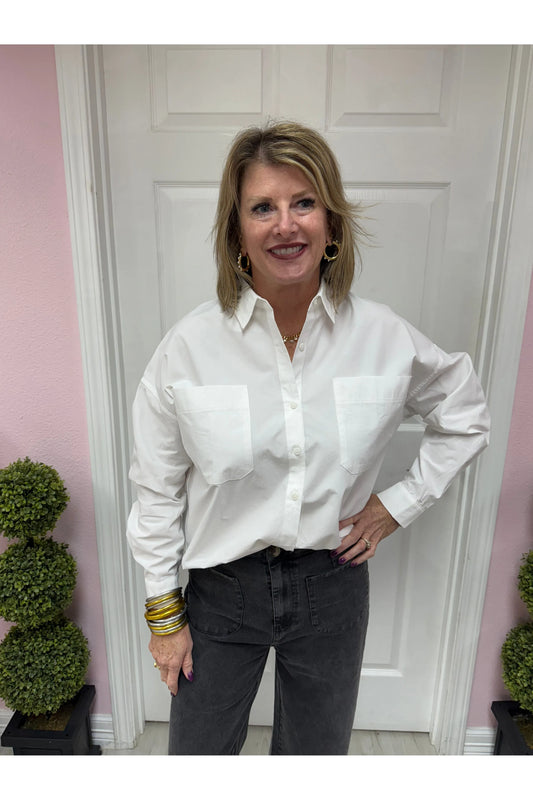 High and Low Elastic Detail Sleeve Shirt