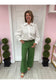 Emerald Green Wide Leg Ankle Pant
