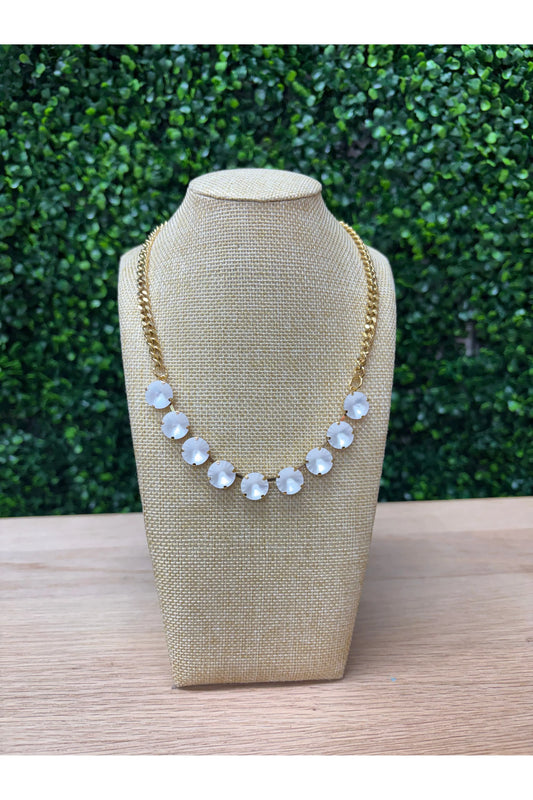 Mini Sofia Necklace In White Matte