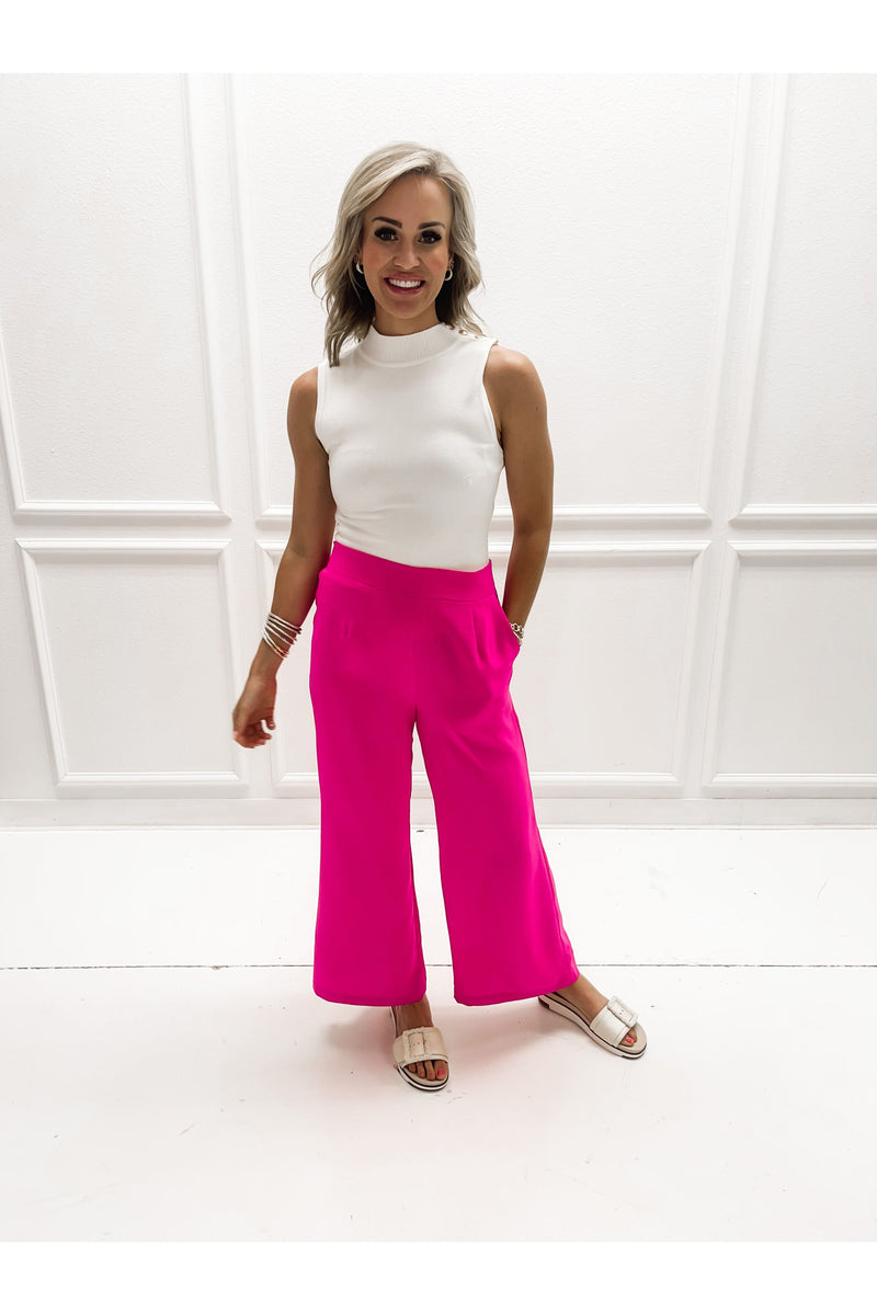 Solid Wide Leg Pant