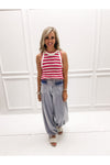 Pink Striped Halter Tank