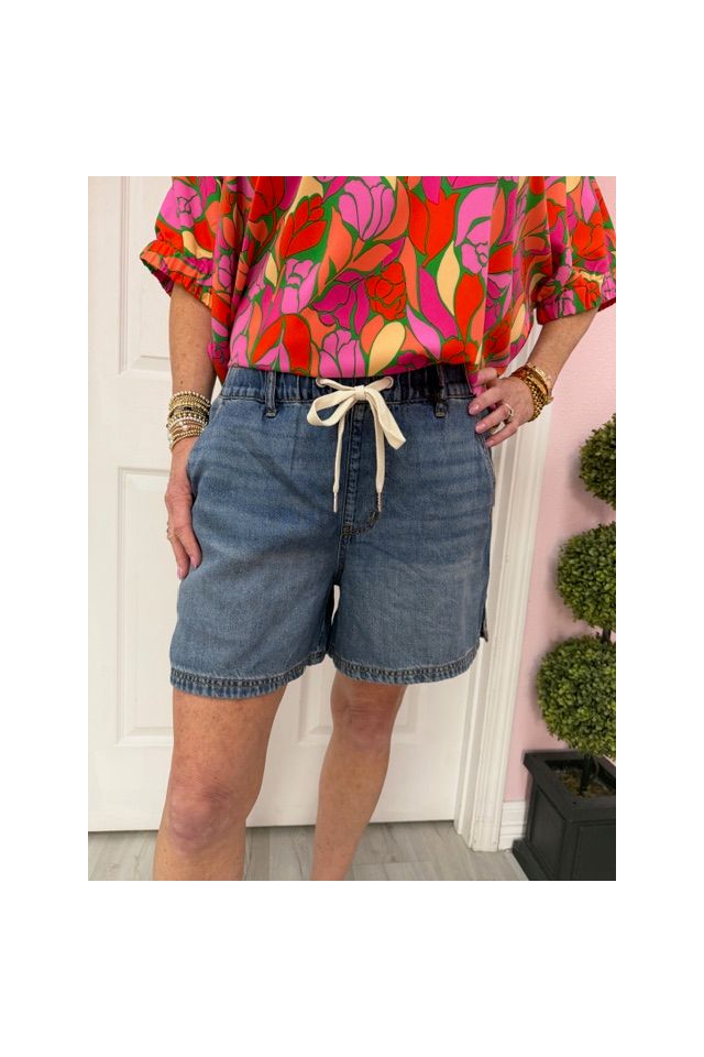 High Waist Soft Tie Baggy Shorts