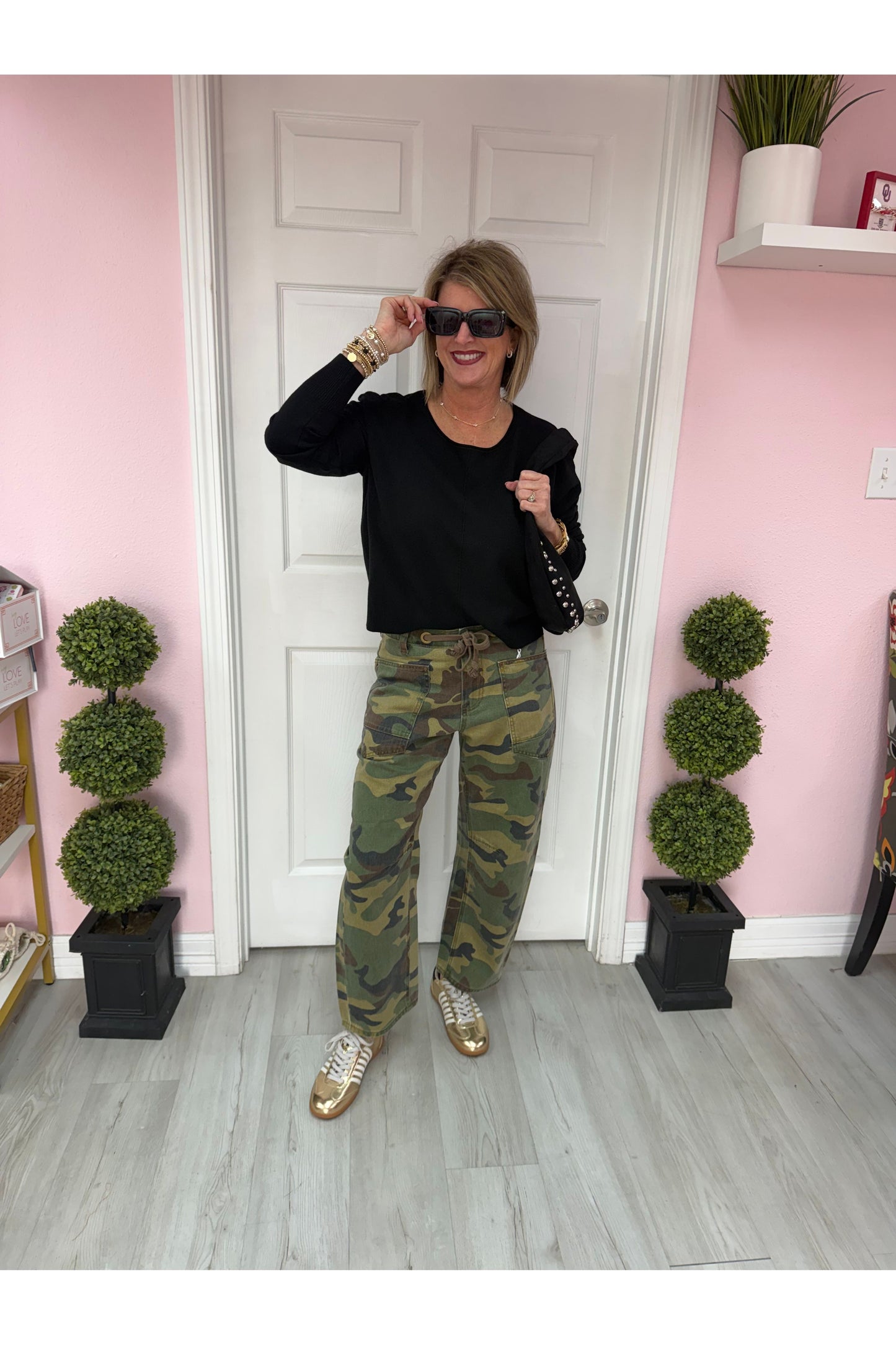 Slouchy Cropped Relaxed Camo Pants