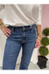 Risen Frayed Waistband Dark Jeans