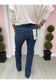 Risen Frayed Waistband Dark Jeans