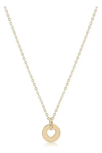 16 inch Love Gold Disc Necklace