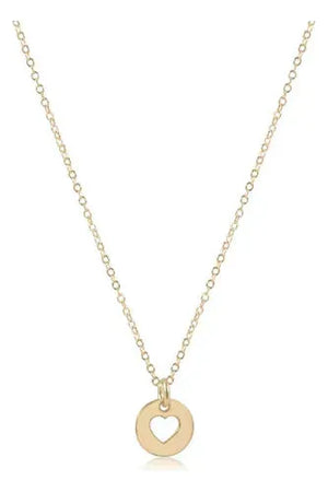 16 inch Love Gold Disc Necklace