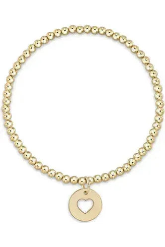Classic Gold 3mm Heart Disc Bracelet