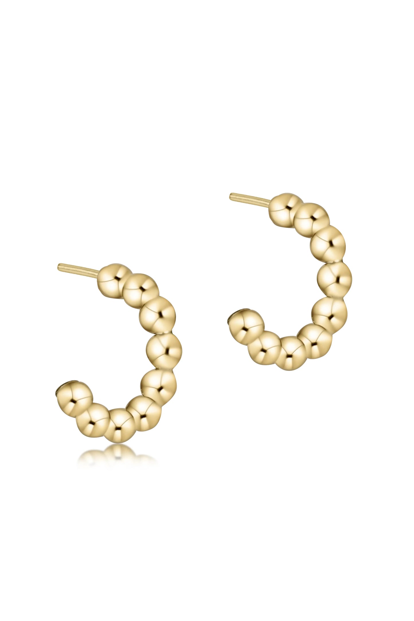 EN Beaded Classic Post Hoop 4mm Gold✔️