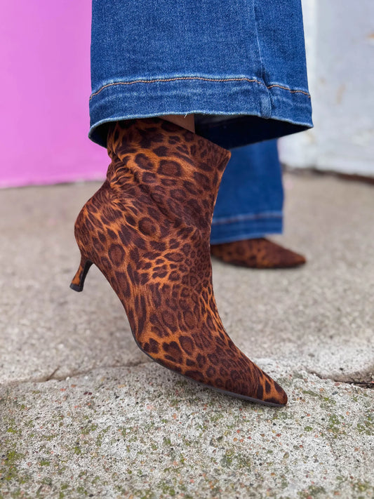 Gold Digger Leopard Kitten Hill Boot