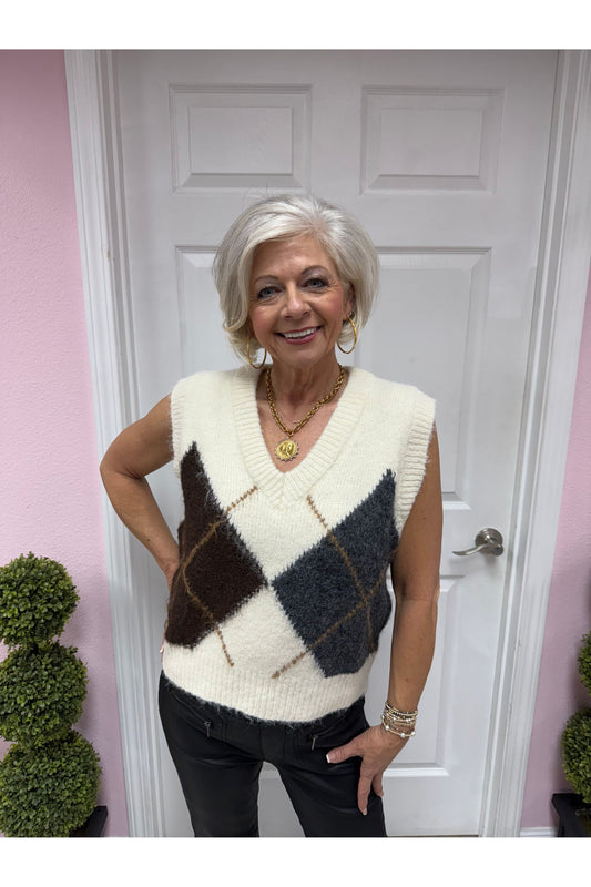 Argyle Vneck Sweater Vest
