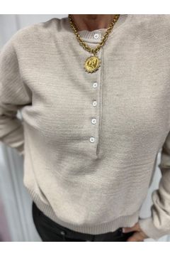 Henley Button Up Sweater