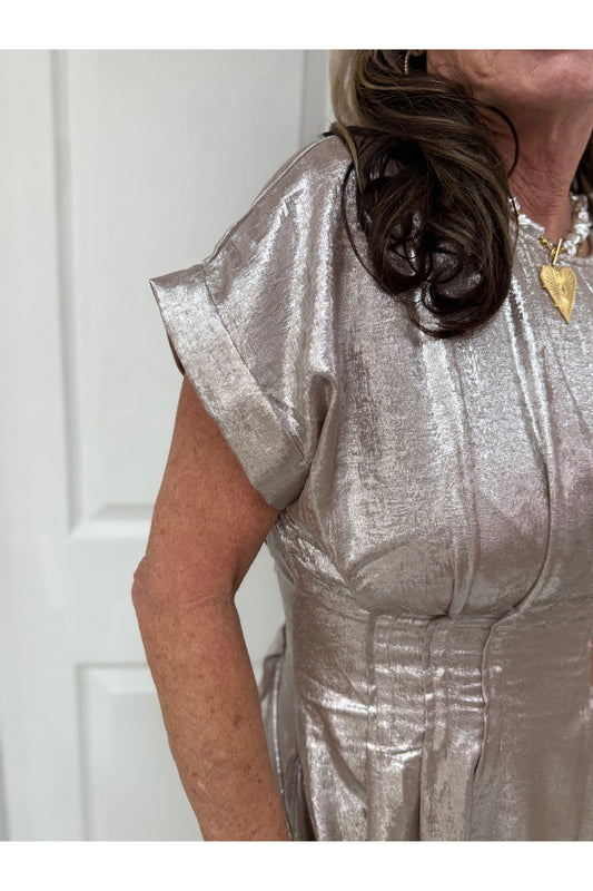 Metallic Midi Dress