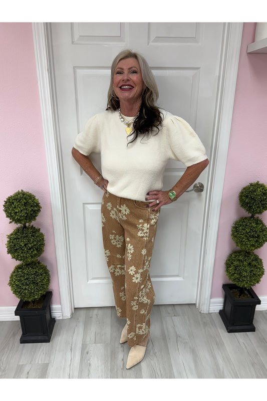 Floral Print Wide Leg Pant