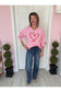 Heart Embroidered Sweater w/Whip Stitch- Pre Order