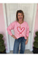 Heart Embroidered Sweater w/Whip Stitch- Pre Order