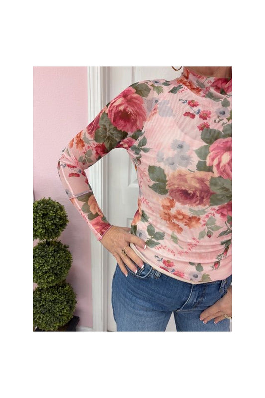 Pink Floral Mesh