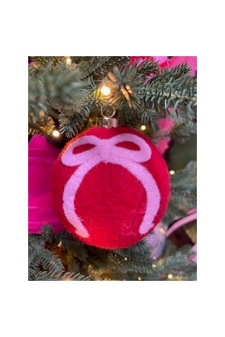 Pink Bow Felt Crafted Ornament