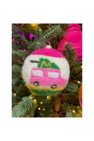 Car and Tree Felt Crafted Ornament