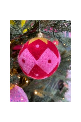 Multicolor Patterned Felt Crafted Ornament
