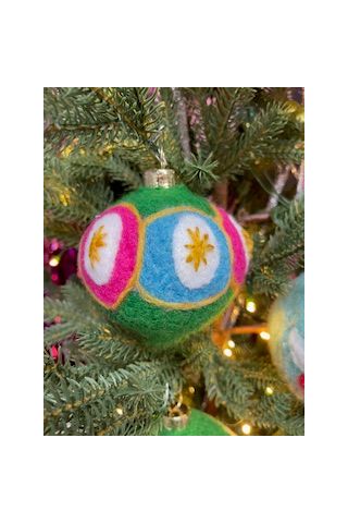 Multicolor and Gold Star Felt Crafted Ornament