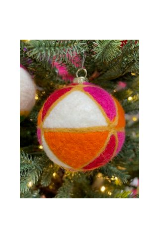 Multicolor Triangle Patterned Felt Crafted Ornament