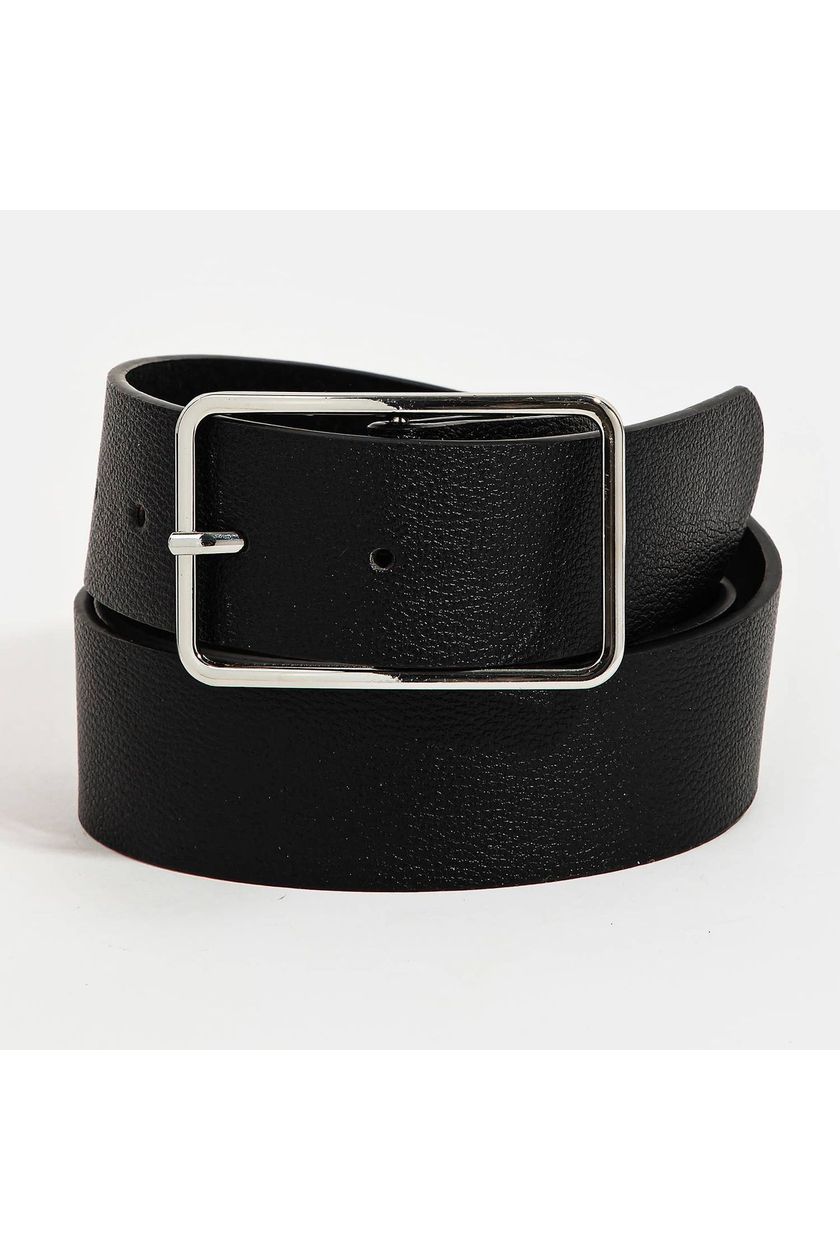 Faux Leather Rectangle Cutout Buckle Fashion Belt