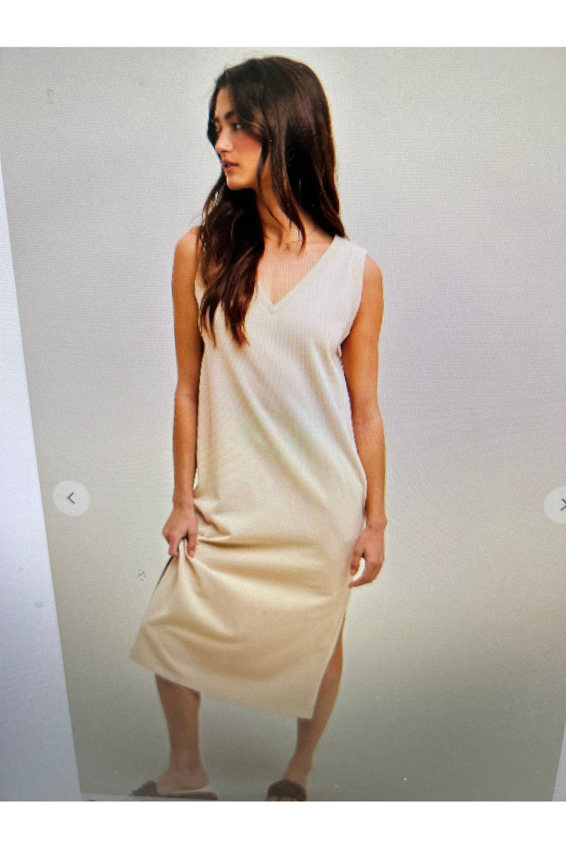 Vneck Midi Tank Dress