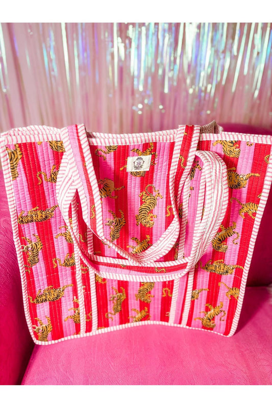 Tiger Lily | Large Quilted Tote Bag
