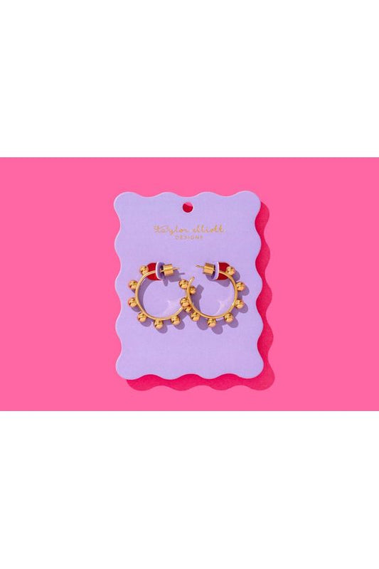 Dottie Hoop Earrings - Medium - Gold-Plated w/ Round Balls