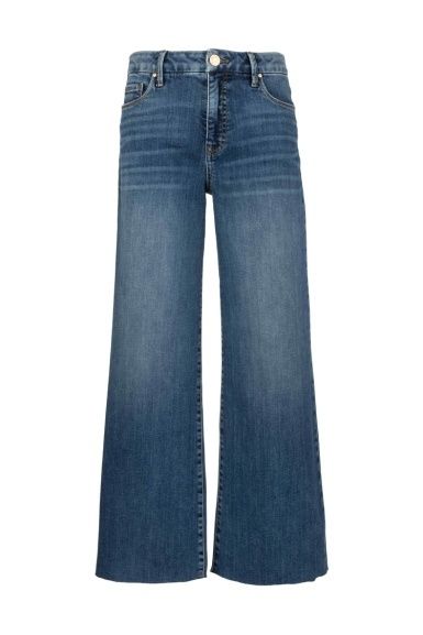 Meg High Rise Raw Hem Wide Leg Jeans