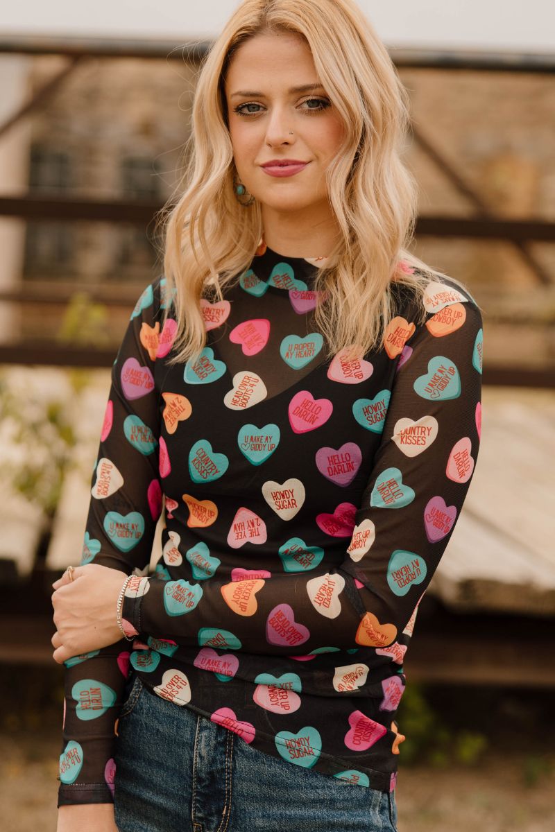 Cowboy Sweetheart Mesh Top