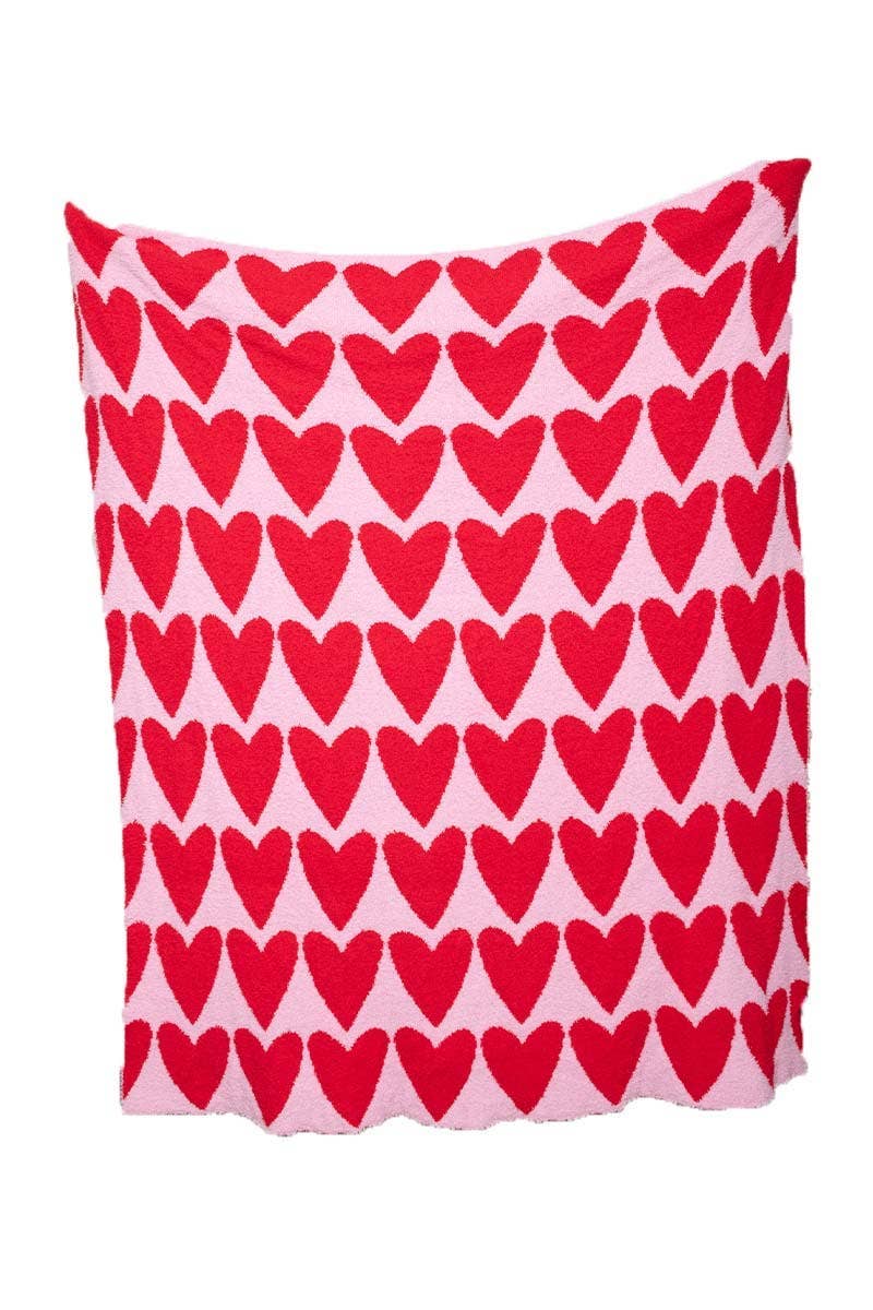 Red Hearts Valentine's Oversized Throw Blanket