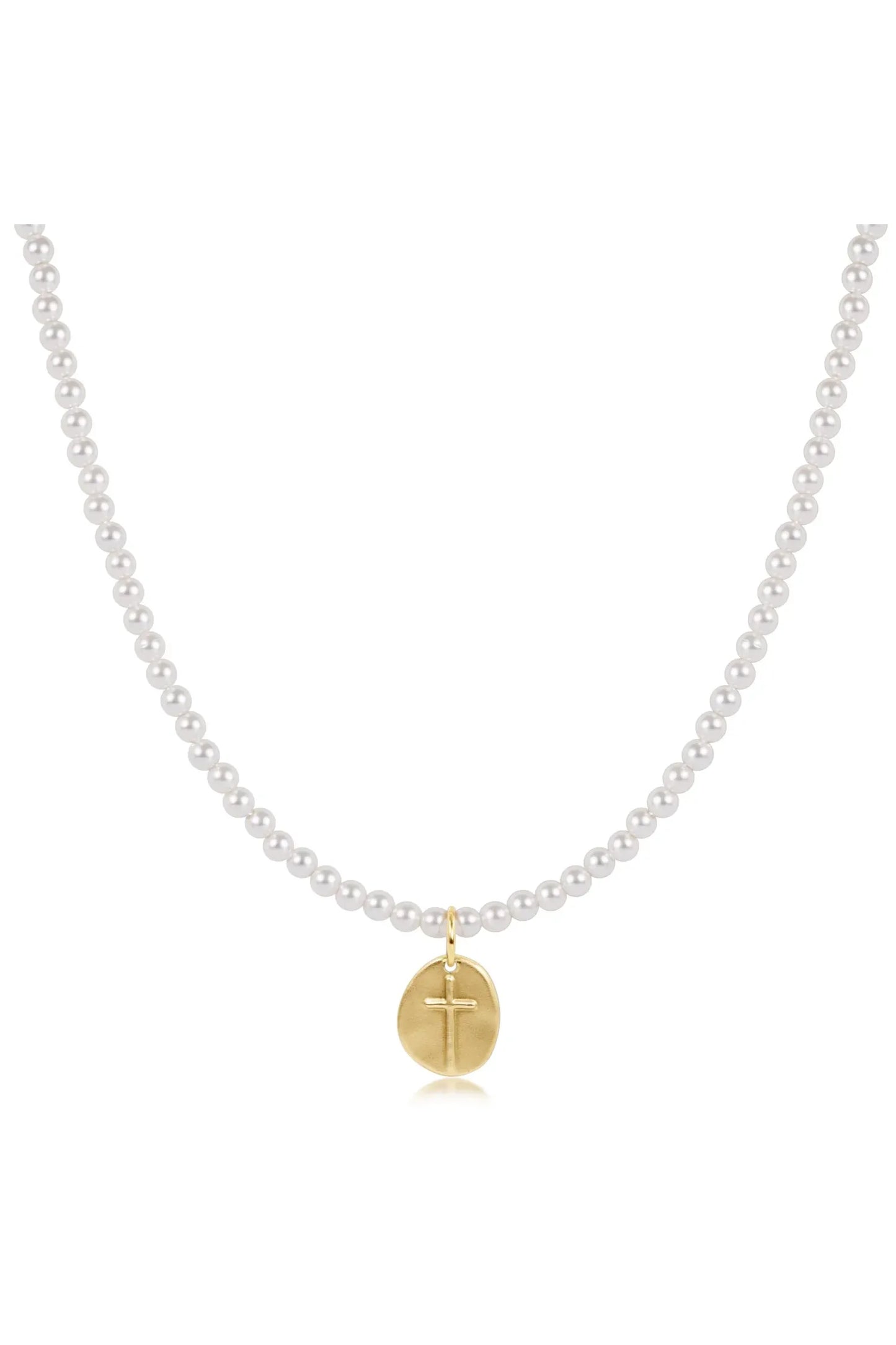 17" Choker Beaded - Classic Pearl 3mm-Inspire Small Disc