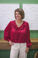 Meg Vneck Ruffle Blouse
