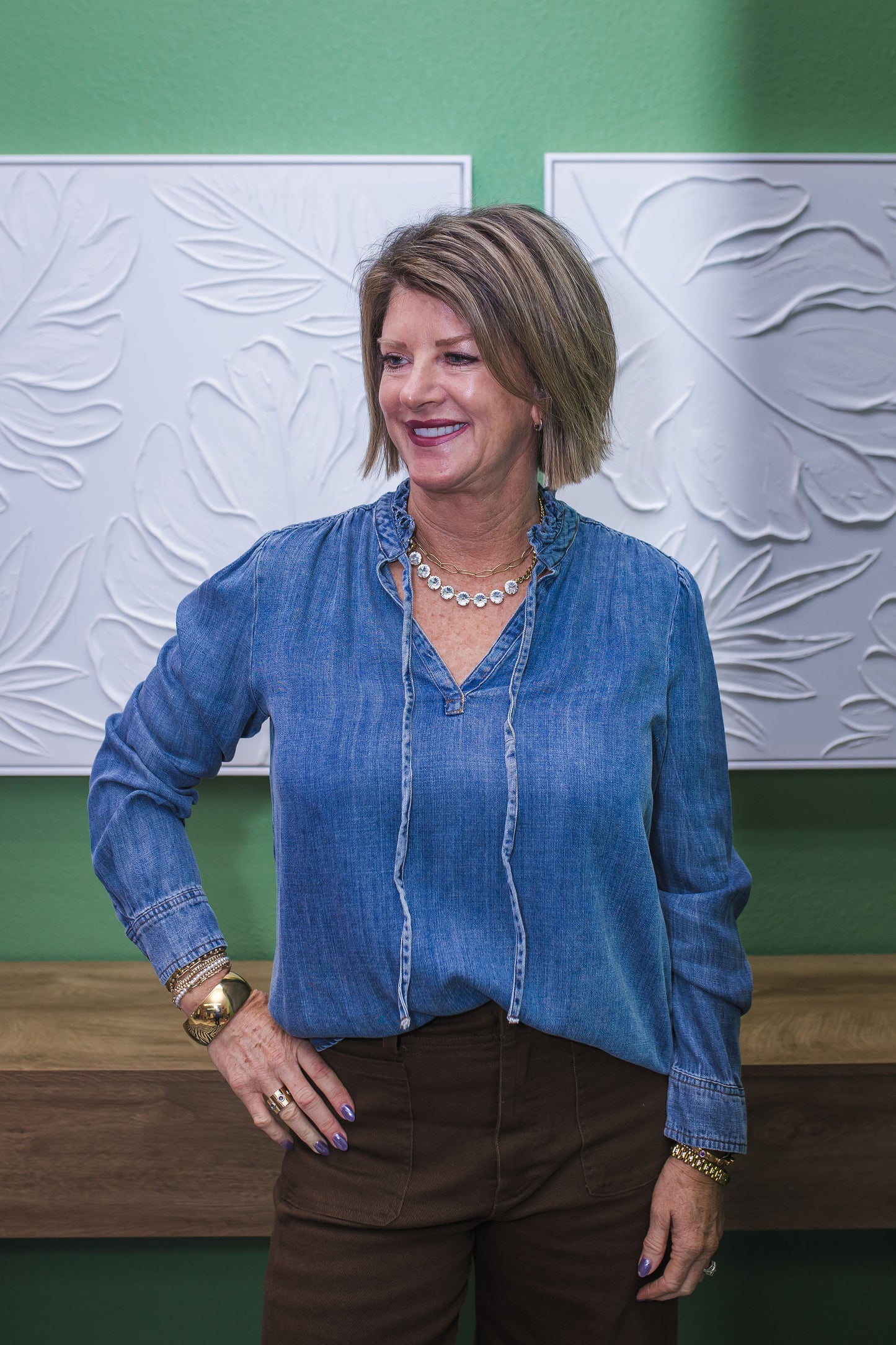Wash This Way Chambray Blouse