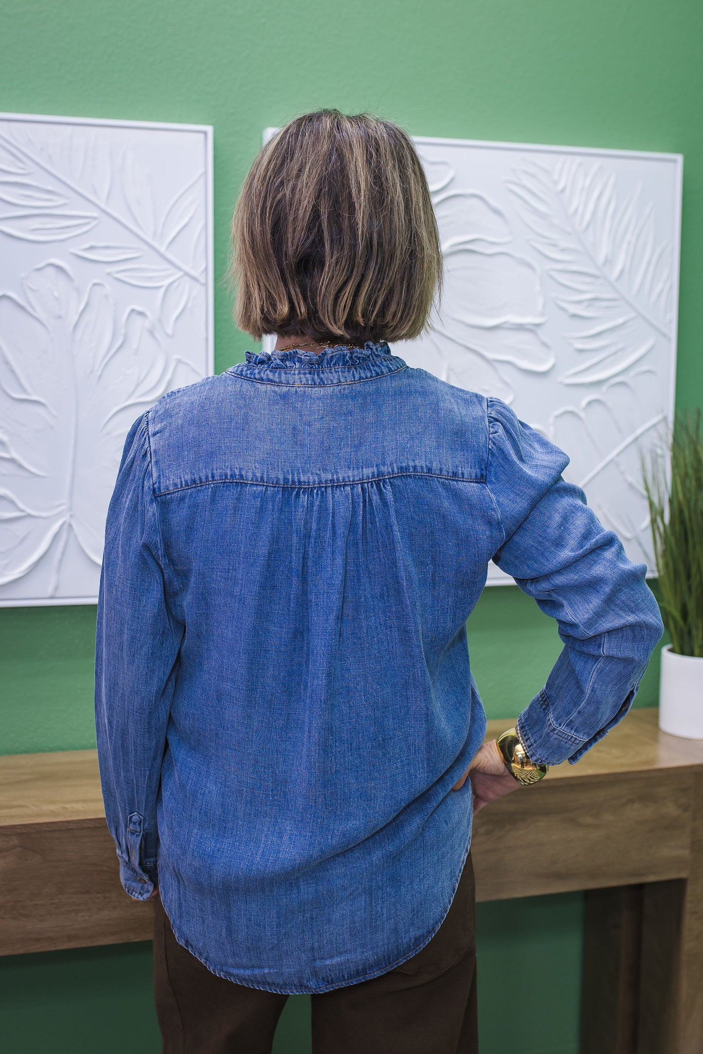 Wash This Way Chambray Blouse