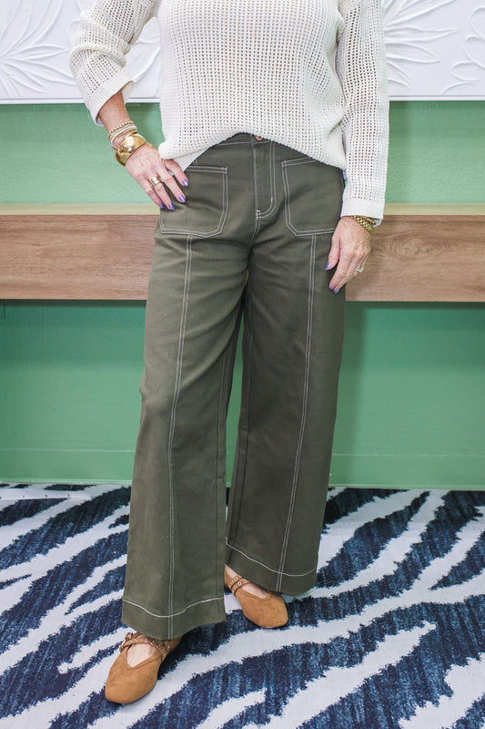 Placeholder Entro Olive Pants