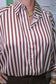 Stripe Wide Puff Sleeve Buttondown Shirt