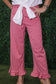 Gingham Printed Ruffle Hem Pants
