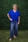 Rally Royal Blue Vneck Blouse