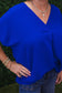 Rally Royal Blue Vneck Blouse